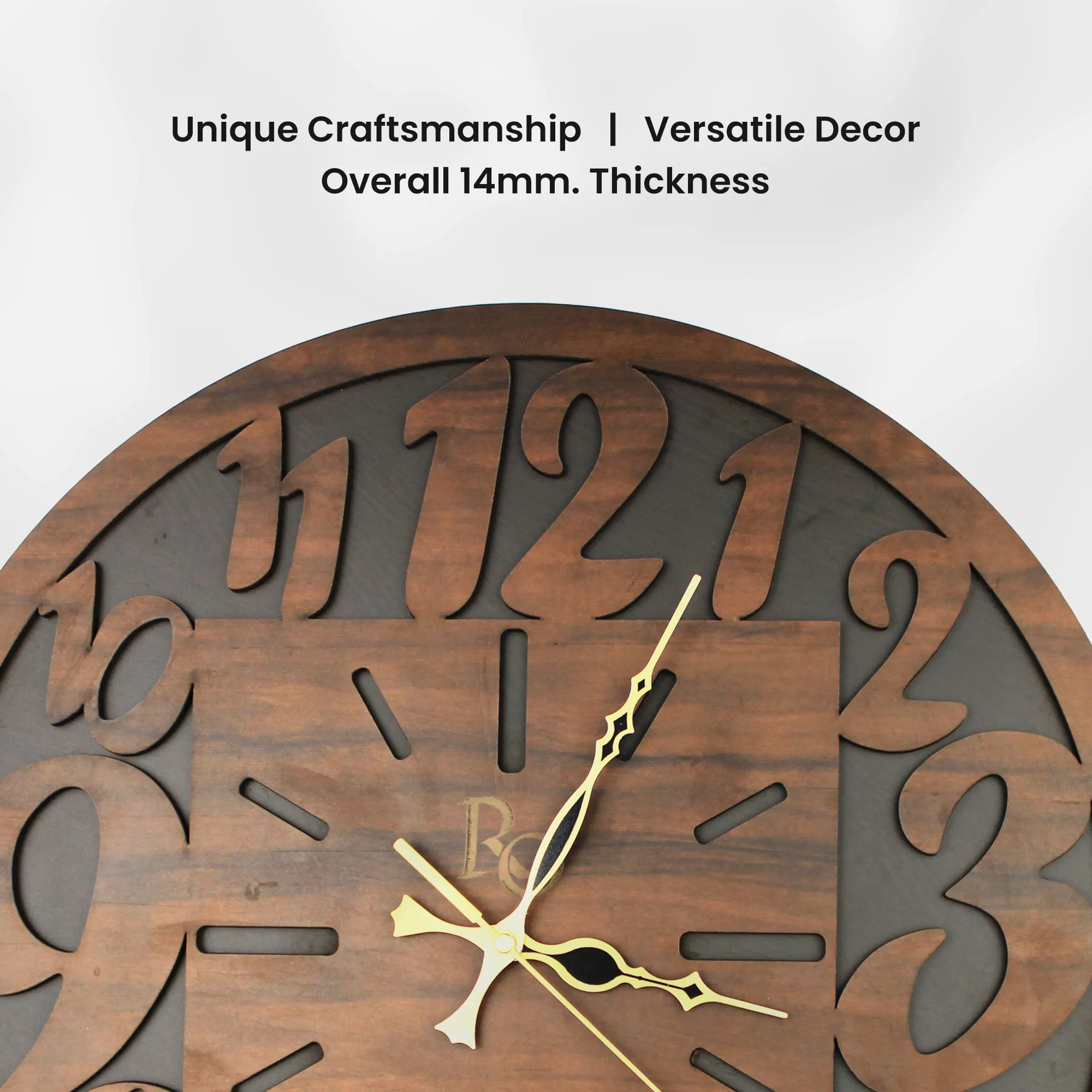 Minimalist Wooden Wall Clock with Bold Numerals