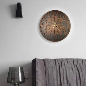 Minimalist Wooden Wall Clock with Bold Numerals