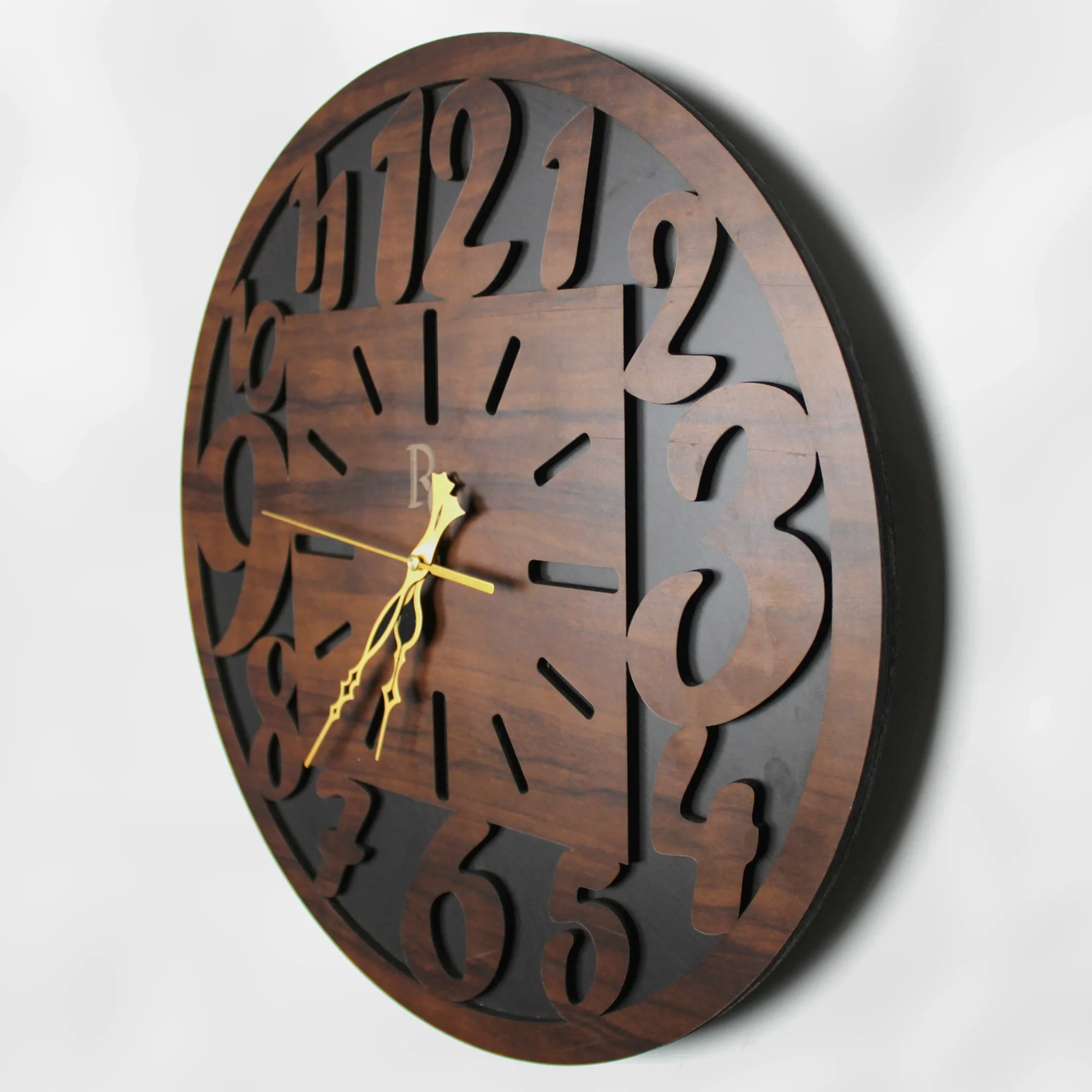 Minimalist Wooden Wall Clock with Bold Numerals