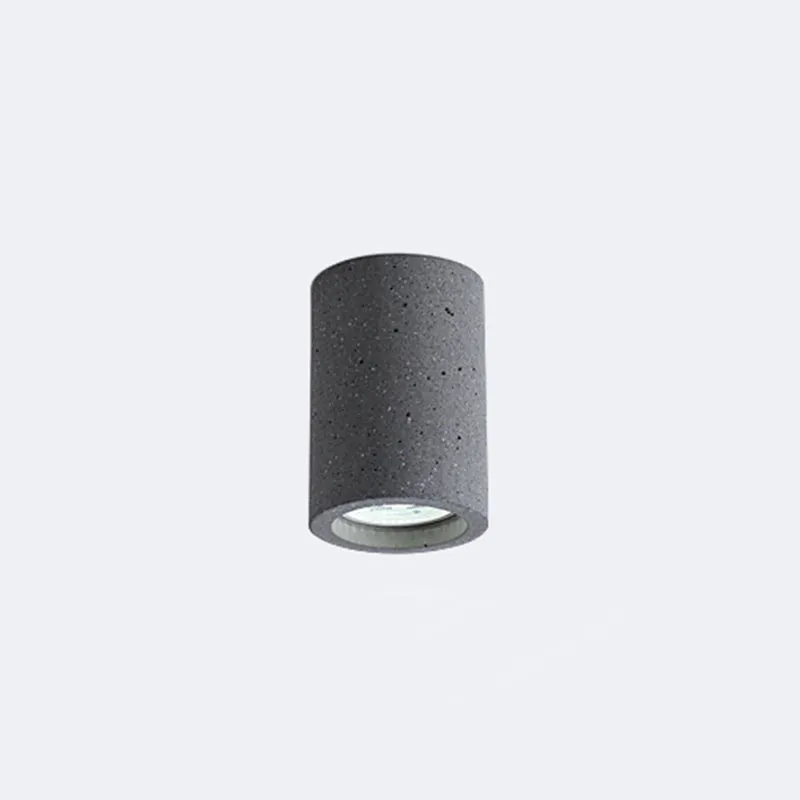 Minimalistic LED Cylinder Flush Ceiling Light - Cement Gray Flush Mount Fixture