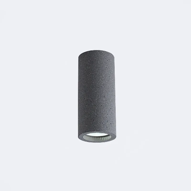 Minimalistic LED Cylinder Flush Ceiling Light - Cement Gray Flush Mount Fixture