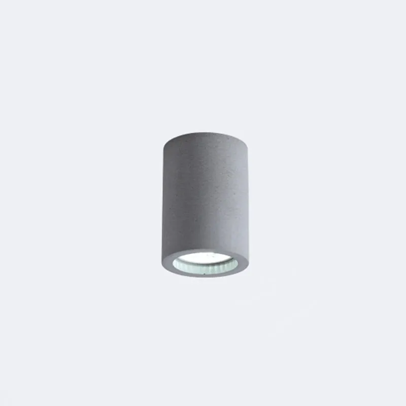 Minimalistic LED Cylinder Flush Ceiling Light - Cement Gray Flush Mount Fixture