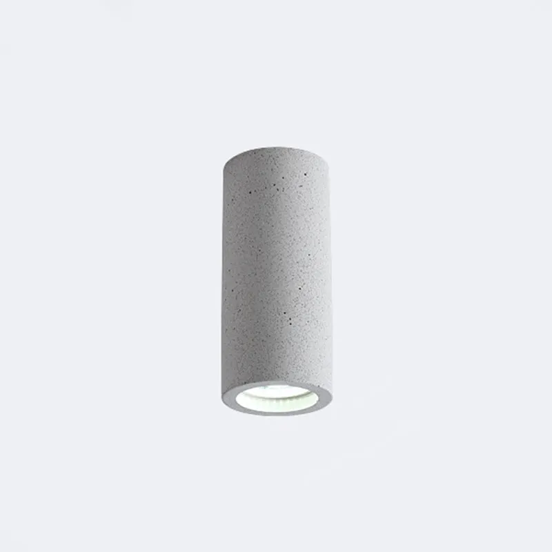 Minimalistic LED Cylinder Flush Ceiling Light - Cement Gray Flush Mount Fixture