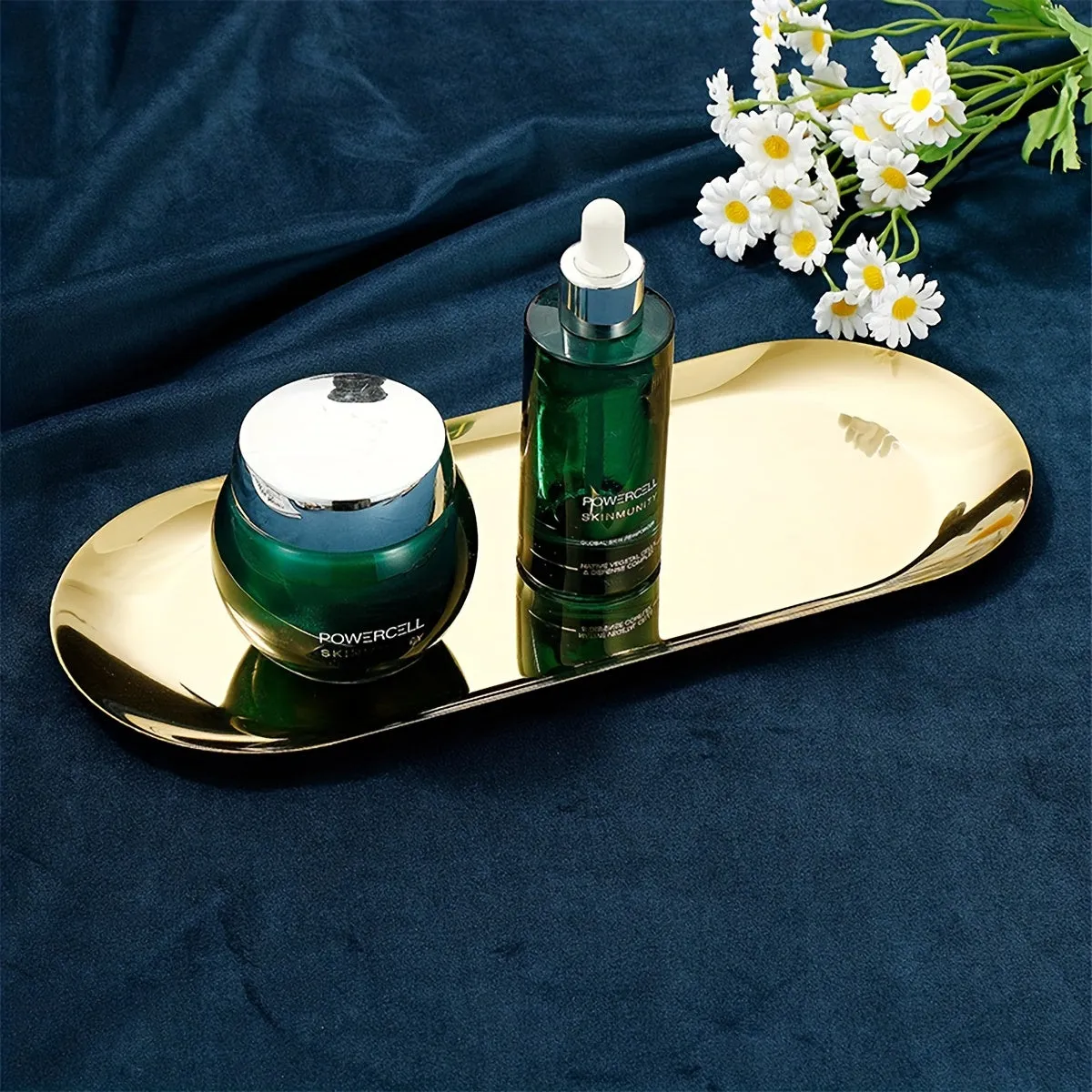 Minimalistic Stainless Steel Tray for Jewelry Perfume and Candles