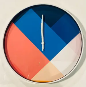 Minimalistic Wall Clock - Red & Blue