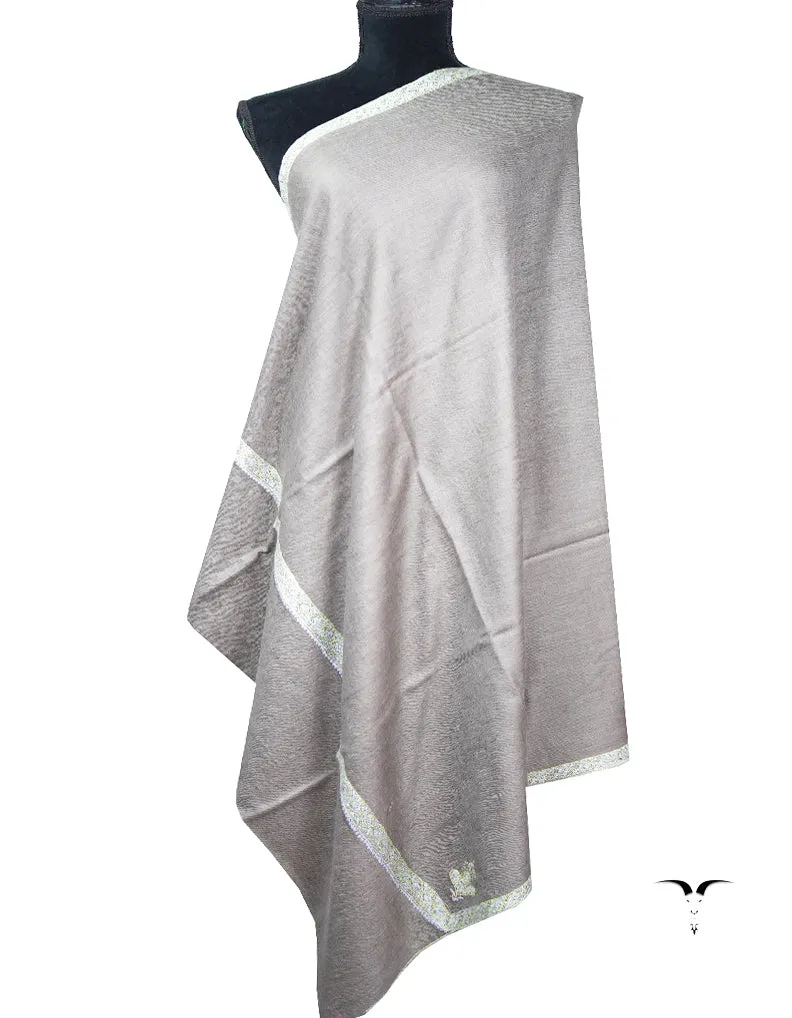 mink gray embroidery Pashmina shawl 8688