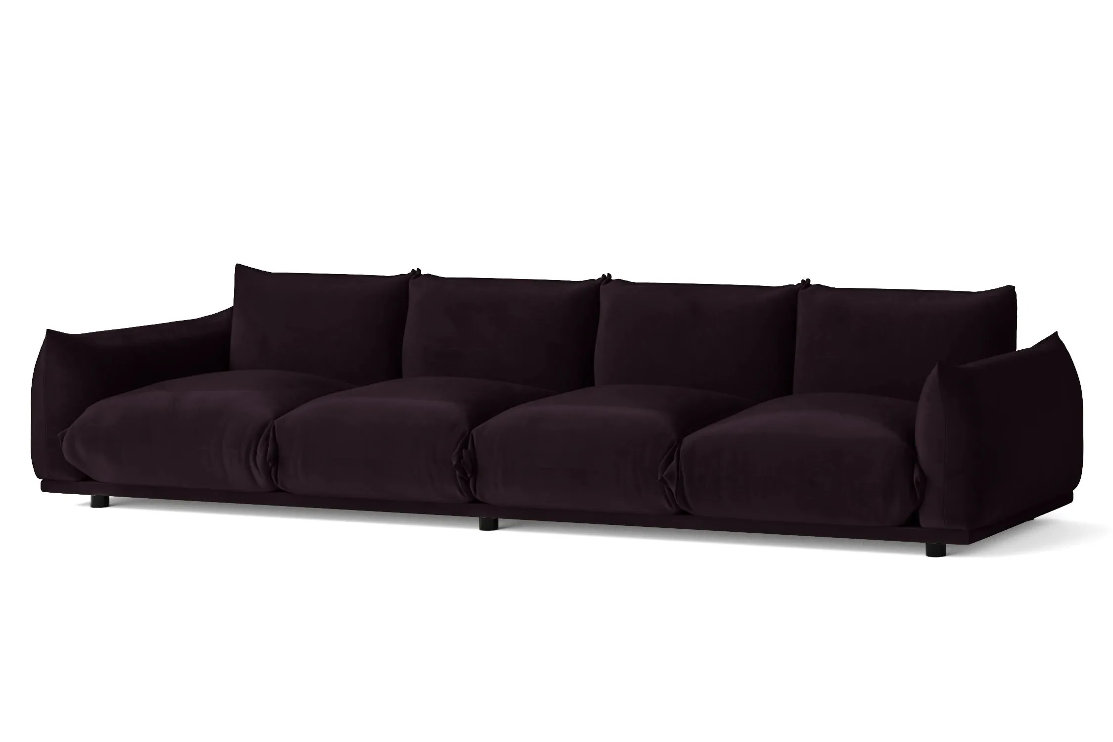 Minneapolis 4 Seater Sofa Purple Velvet