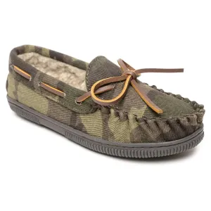 Minnetonka Pile Lined Hardsole Canvas (Camo) - Children's Slipper