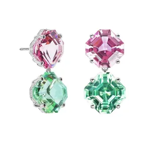 Mint and Pink Tourmaline Drop Earrings