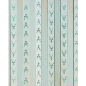 Mint Deer Planks Printed Backdrop