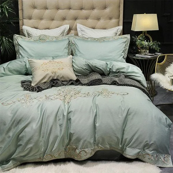 Mint Embroidery Duvet Set