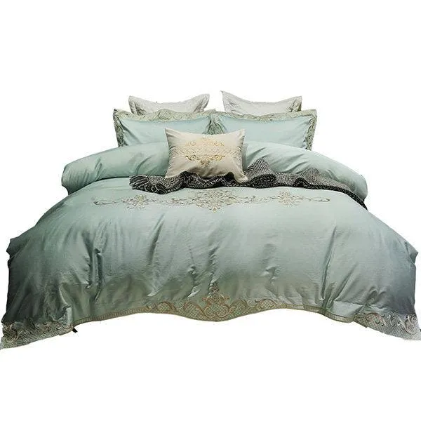 Mint Embroidery Duvet Set