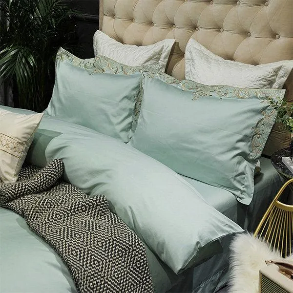 Mint Embroidery Duvet Set