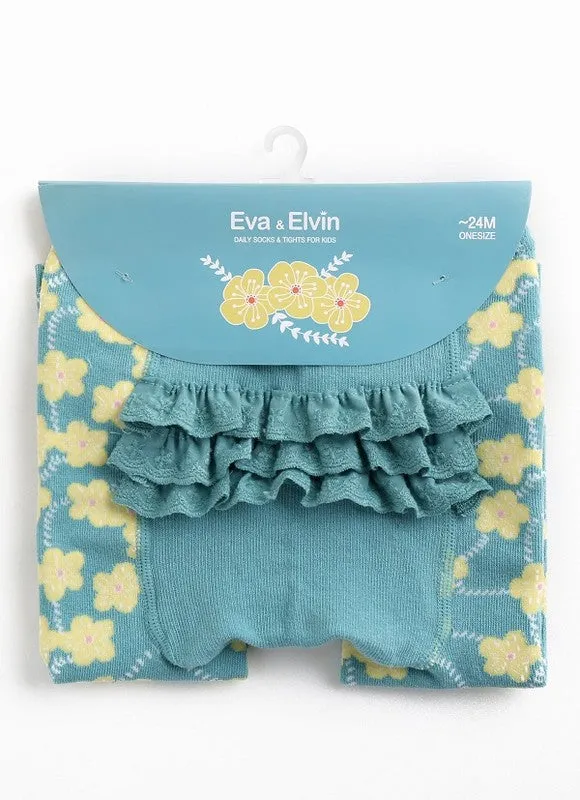 Mint Flower Baby Frill Leggings