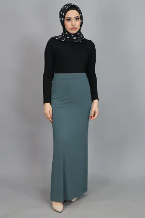 Mint Gray Spandex Maxi Skirt