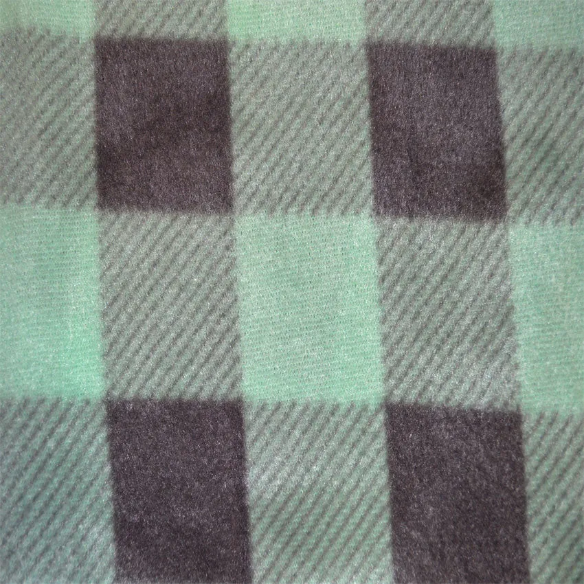 Mint Green and Gray Buffalo Plaid Plus Size Traditional Fleece Pajama