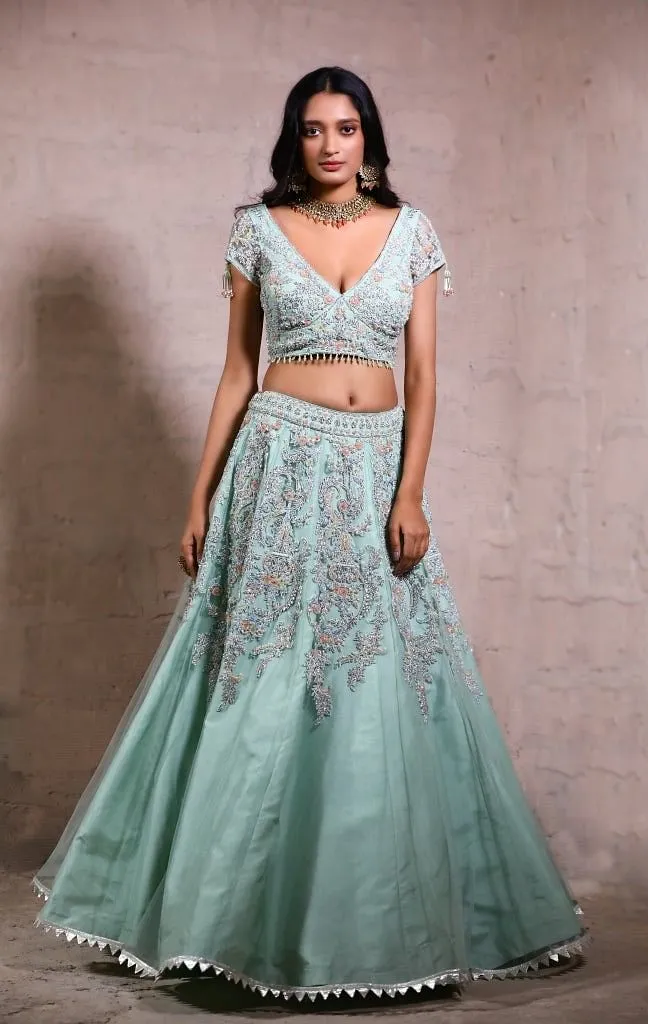 Mint green Lehenga set