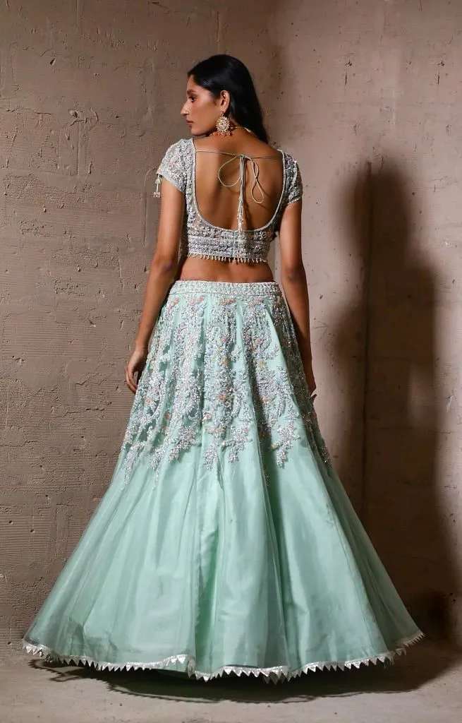 Mint green Lehenga set