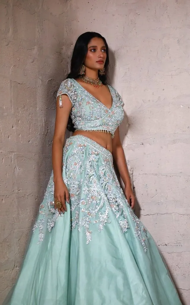 Mint green Lehenga set