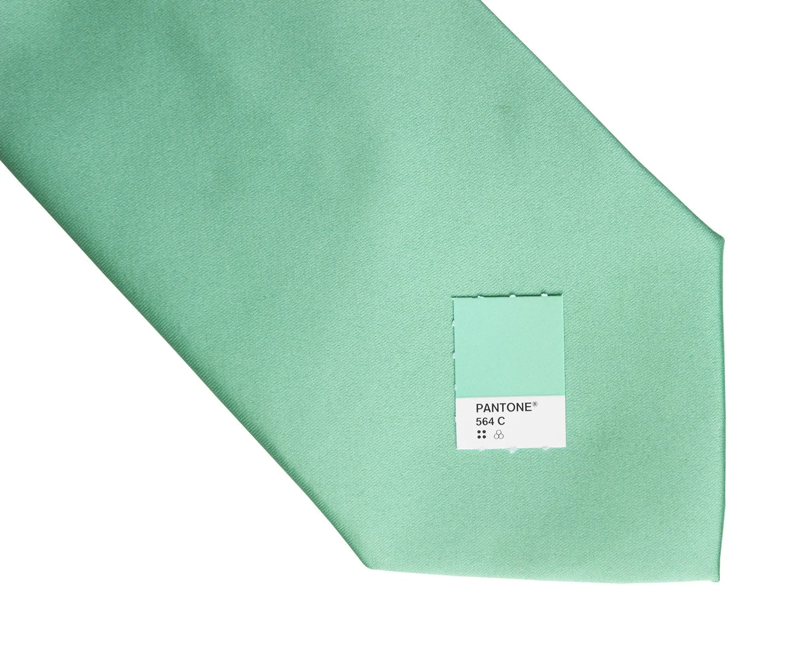 Mint Green Necktie. Solid Color Satin Finish Tie, No Print