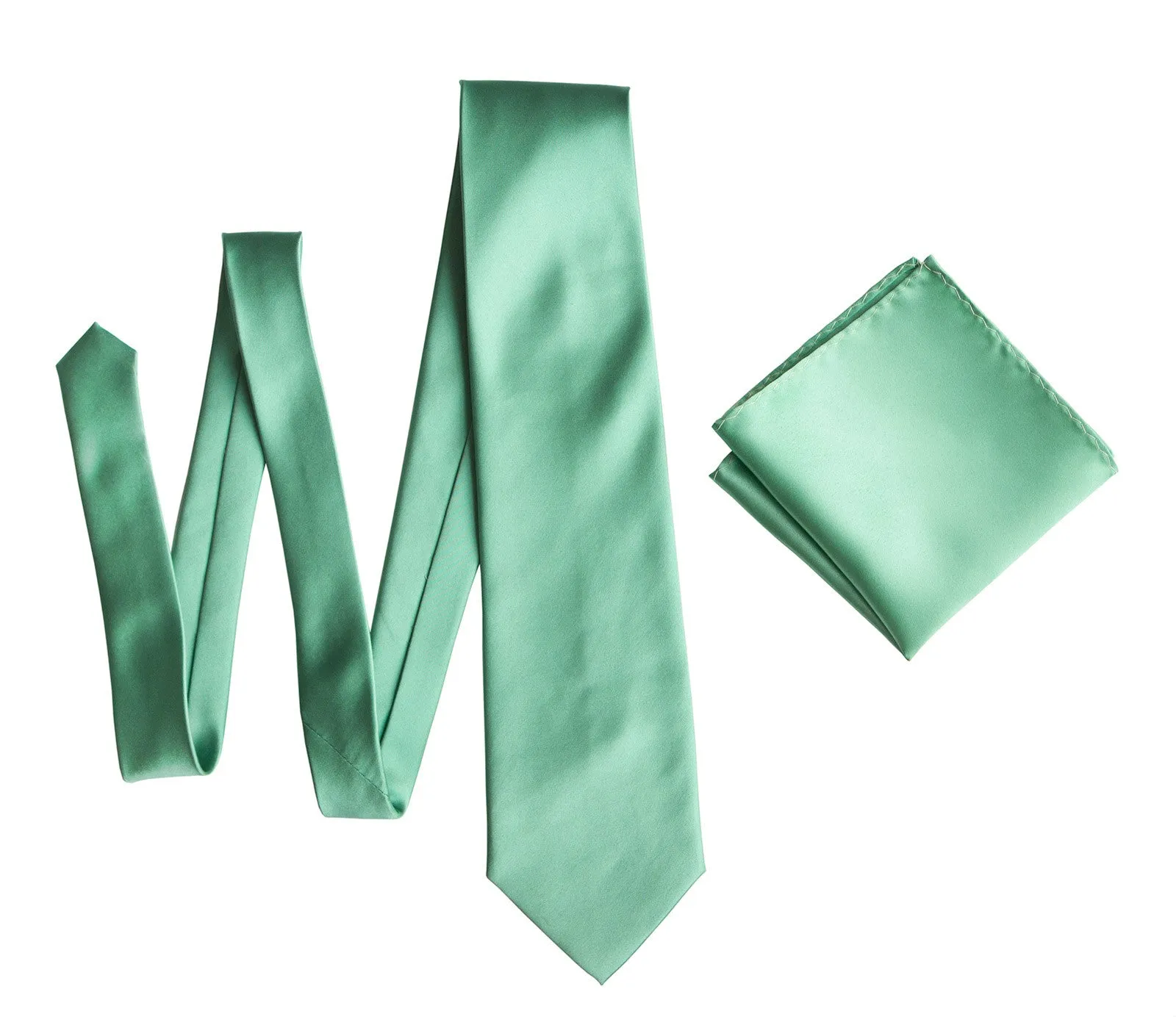 Mint Green Pocket Square. Solid Color Satin Finish, No Print