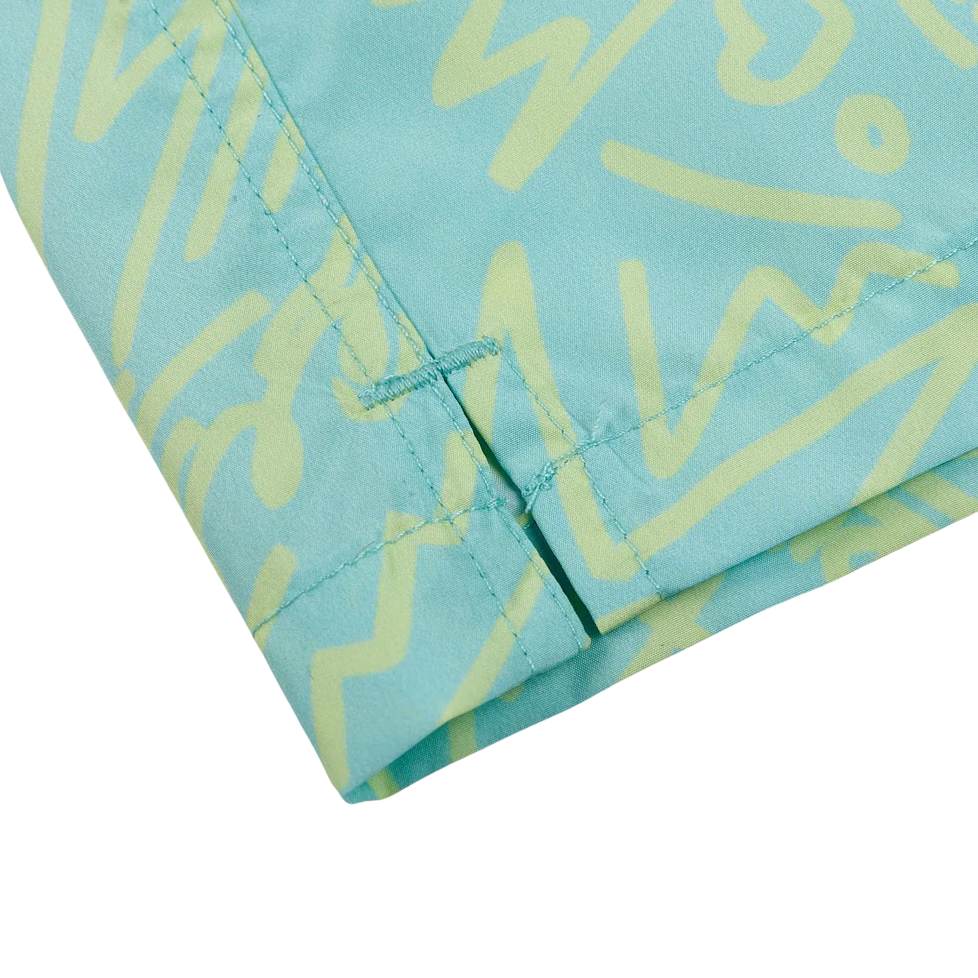 Mint Green Printed Microfiber Swimshorts