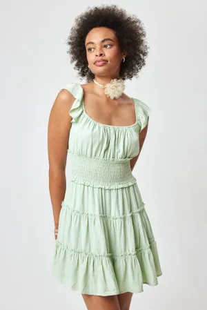 Mint Green Smocked Waist Dress