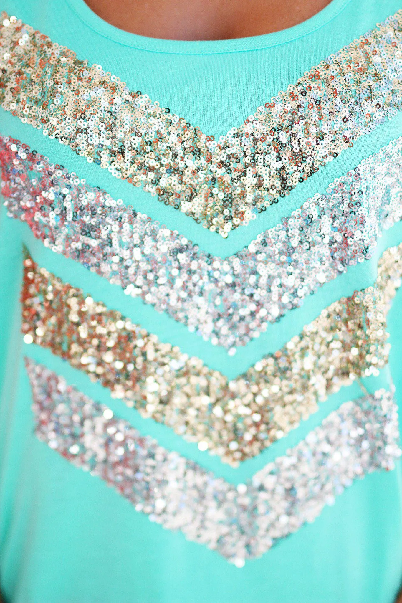 Mint Sequin Tank Top