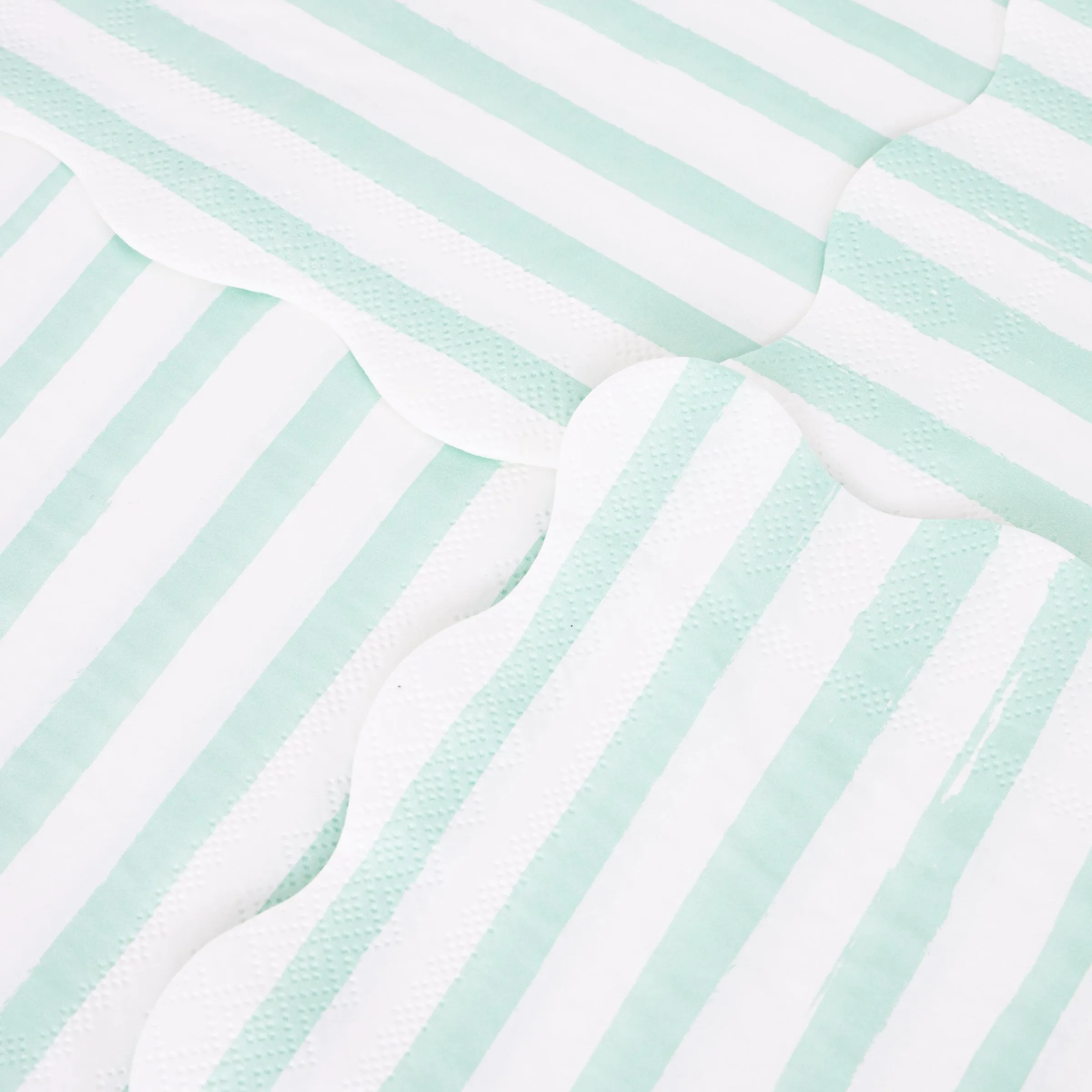 Mint Stripe Small Napkins (x 16)