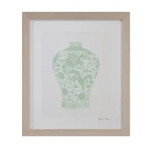 Mint Vases - IV Framed Print - Green