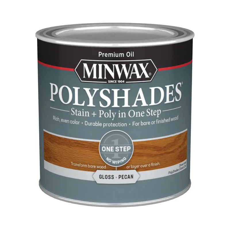 Minwax PolyShades Semi-Transparent Gloss Pecan Oil-Based Stain/Polyurethane Finish 0.5 pt