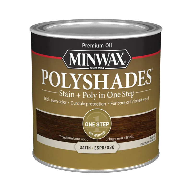 Minwax PolyShades Semi-Transparent Satin Espresso Oil-Based Stain/Polyurethane Finish 0.5 pt