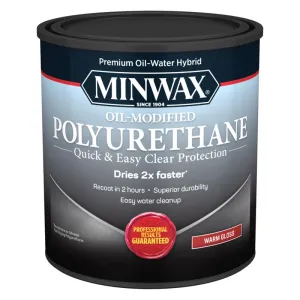 Minwax Water Based Oil-Modified Polyurethane Gloss Clear Polyurethane 1 qt