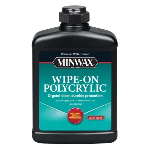 Minwax Wipe-On Poly Gloss Clear Water-Based Polyurethane 1 pt