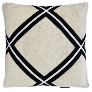 Mirage Haven Mill Diamond Black and Silver 50x50cm Cushion Cover