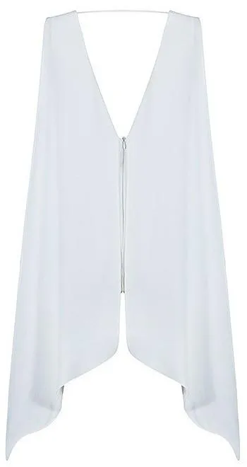 'Miramar' Draped Shoulder Playsuit in White