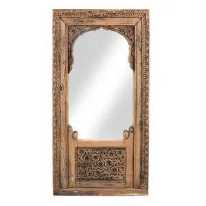 Mirror Made From An Old Teak Window - Madhya Pradesh - 19thC