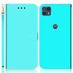 Mirror Motorola Moto G50 5G flip case - Cyan