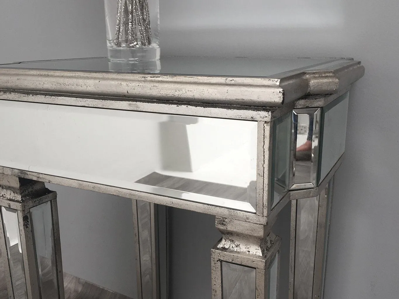 Mirrored End Table or Stool » Vintage Silver