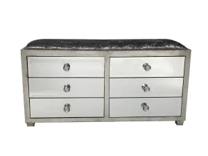 Mirrored Ottoman » 6 Drawers » Velvet