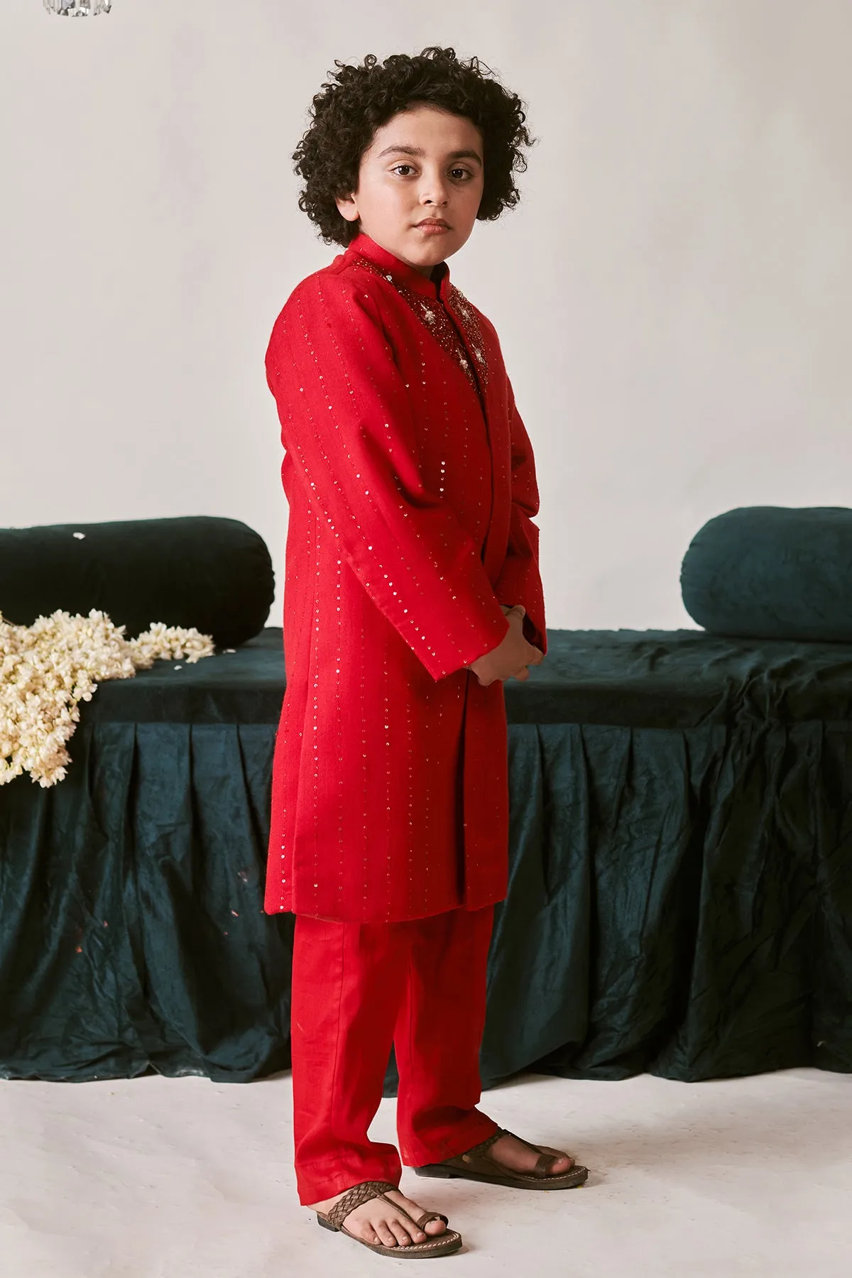 Mirza- Kurta  Pyjama Set With Sherwani