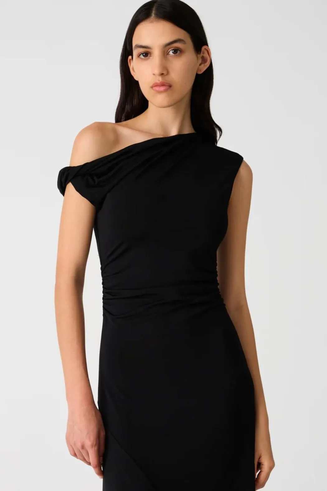 MISHA ALMA MATTE JERSEY MIDI DRESS