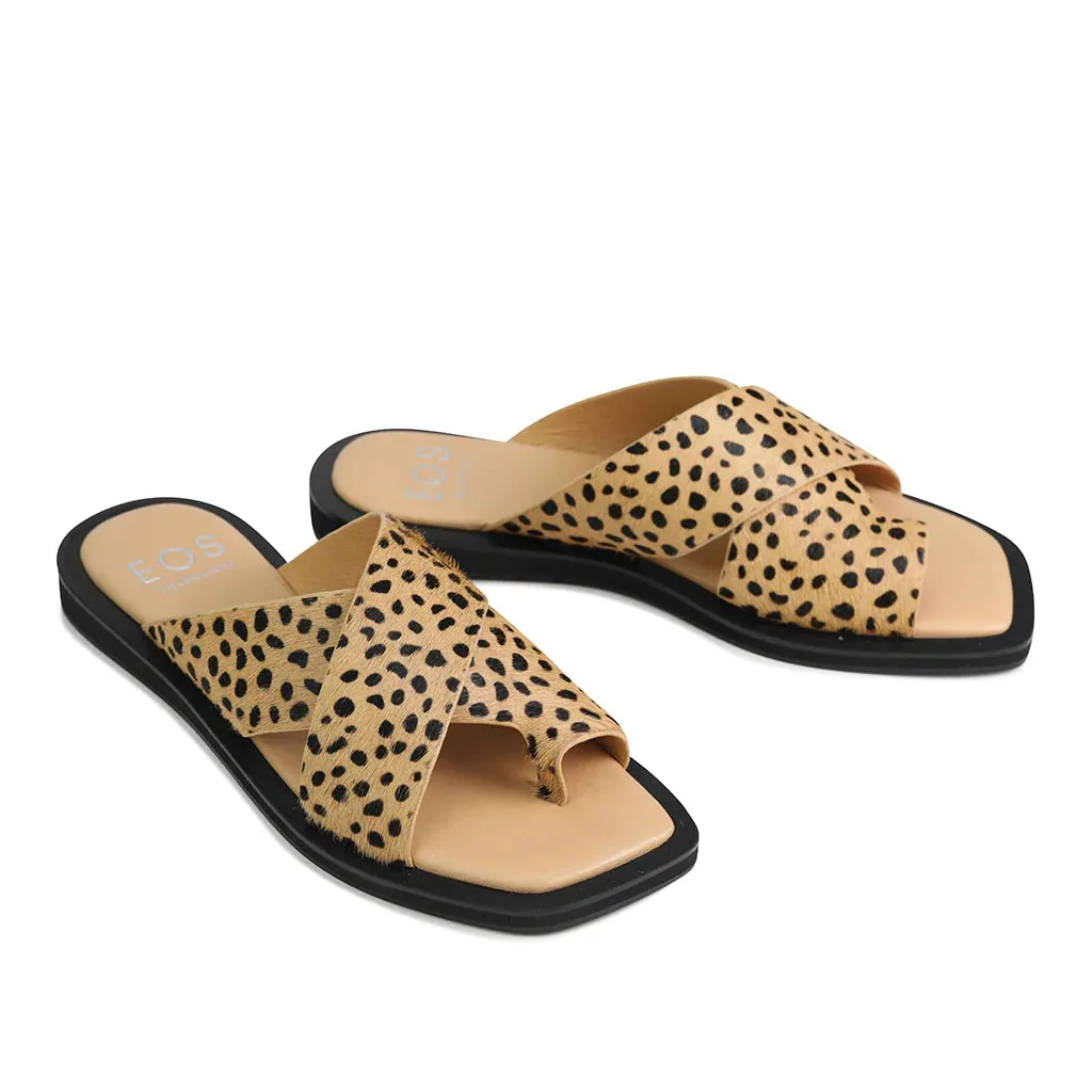 Mishk Slide in Cheetah Ponyhair