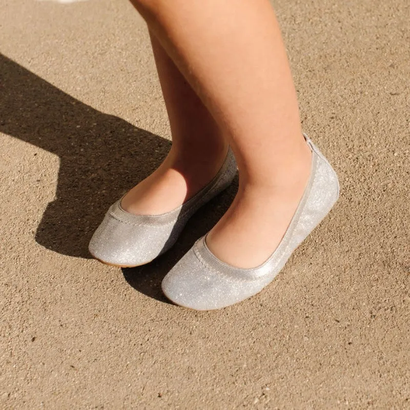 Miss Samara Ballet Flat in Silver Glitter - Kids