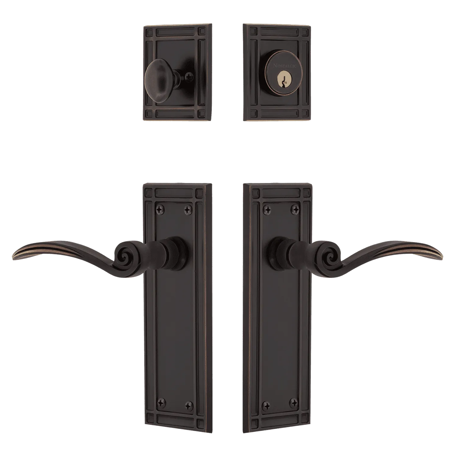 Mission Entry Set with Swan Lever in Timeless Bronze