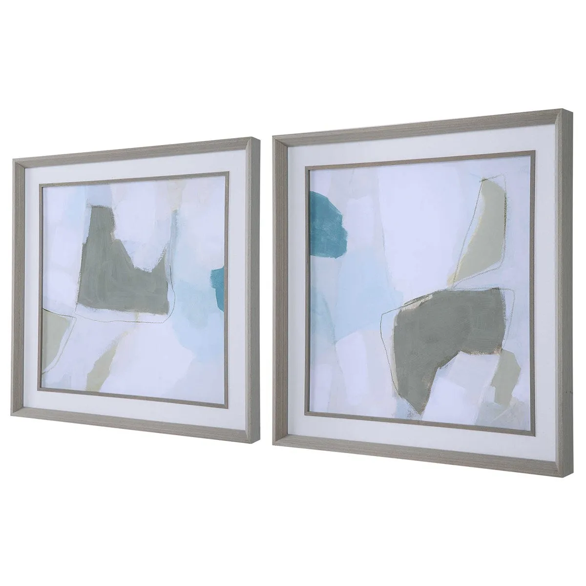 Mist Shapes Framed Prints, Set of 2