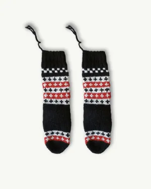 Mistletoe Black Angora Socks