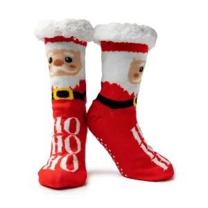 Mistletoes Red Santa Ho Ho Ho Ladies Slipper Socks