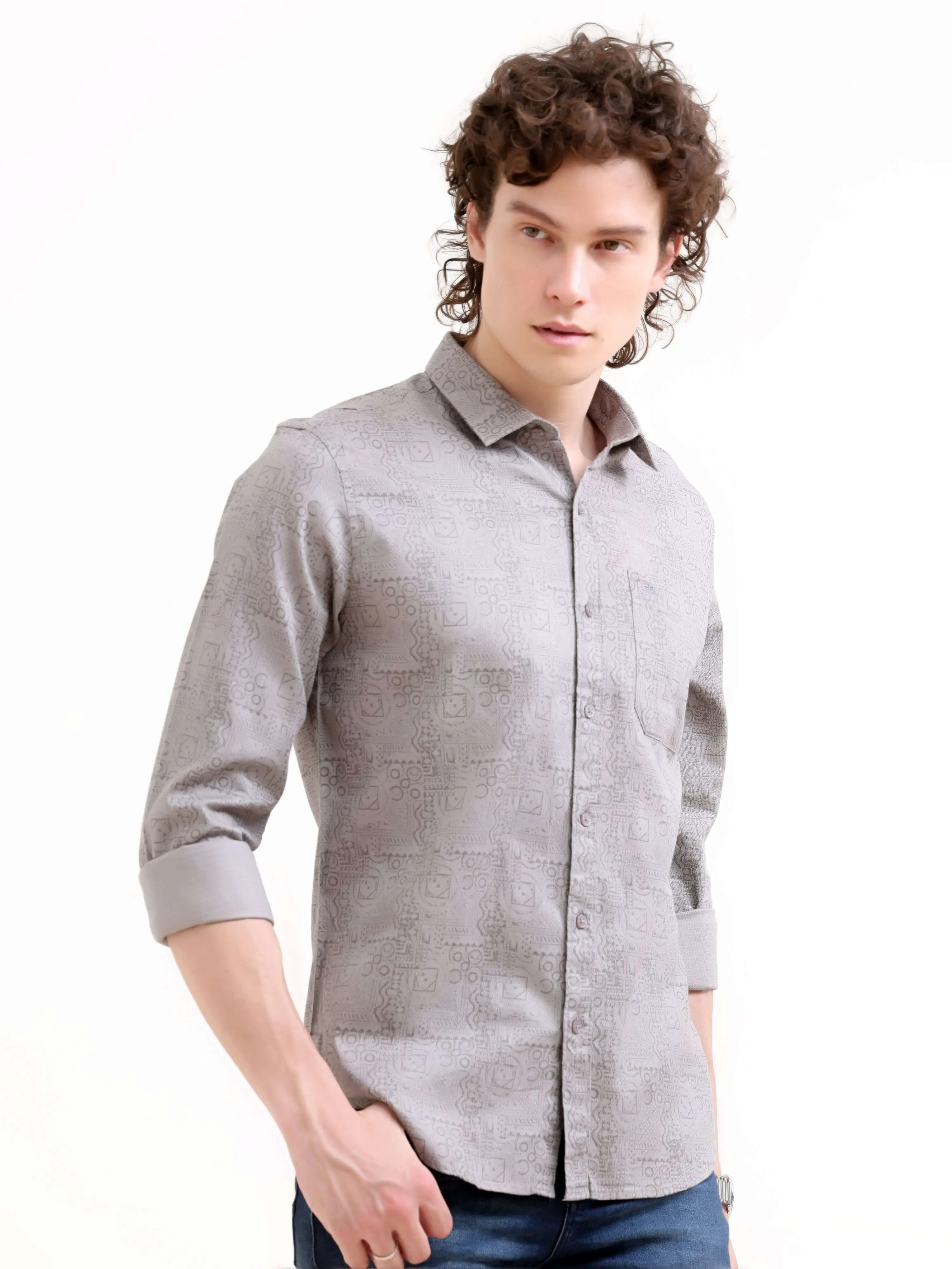 Misty Printed Grey Shirt