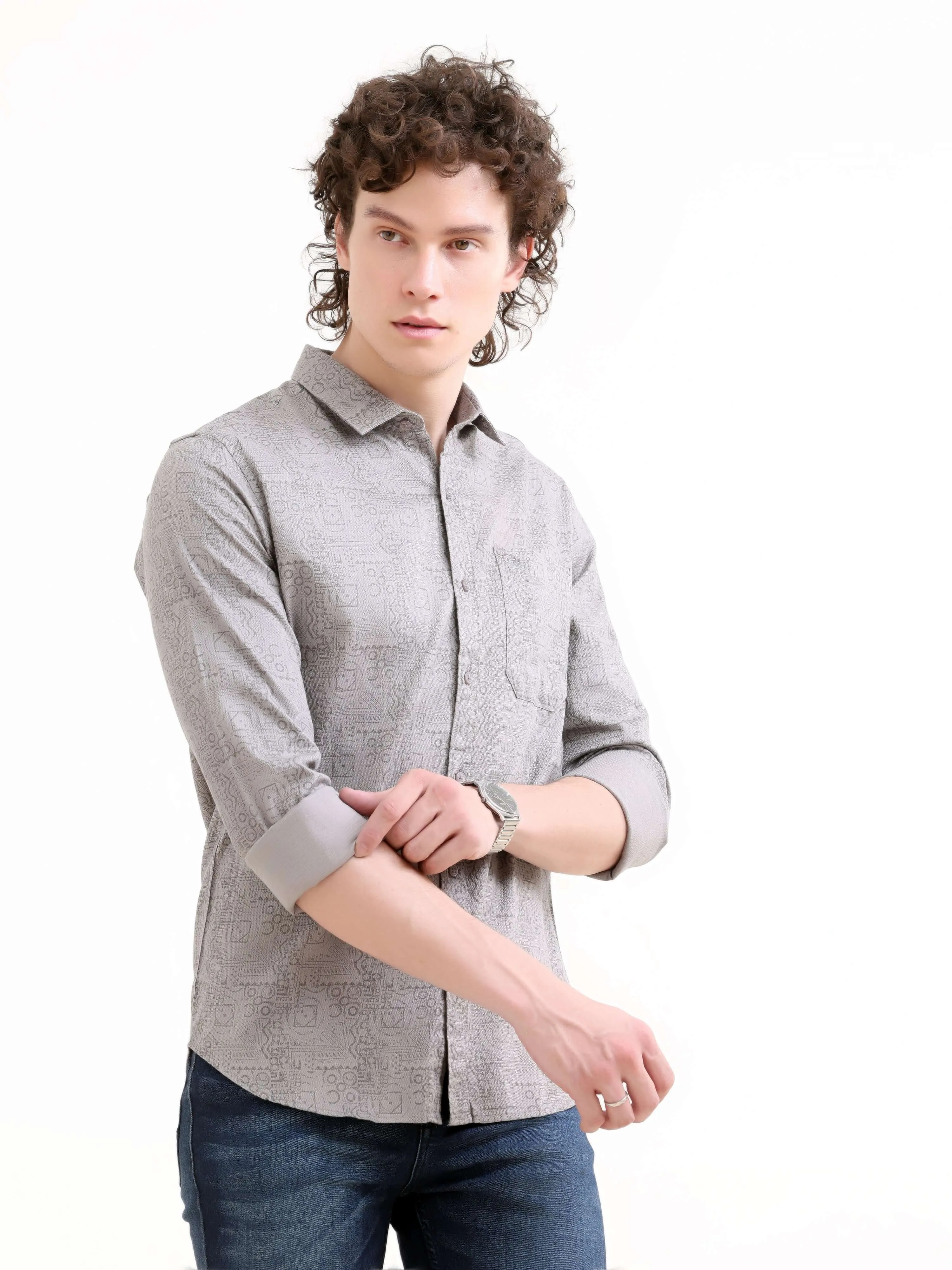 Misty Printed Grey Shirt